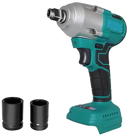 ALBESSULI Cordless Impact Wrench for Makita Battery, 1/2 inch Impact Wrench Brushless, 520Nm High-Torque,2 sockets, with Control Panel and LED Work Light(Battery and Charger Not Included)