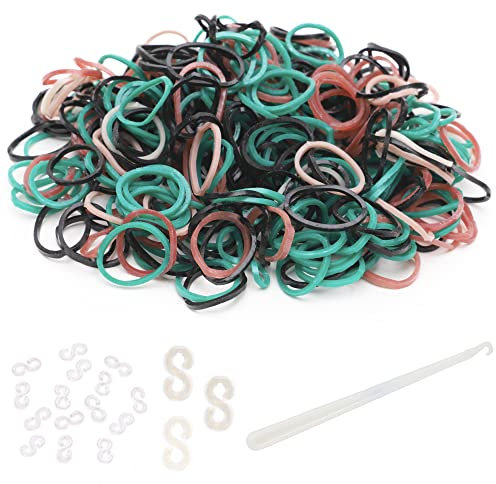Toyland® 300 Stück Camouflage Gummiband Nachfüllpack - DIY mit Verschlüssen und Haken