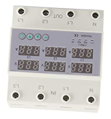 Voltmetro Amperometro Trifase CA 390-500 V con Protezione Sovracorrente e Sovratensione Automatica su Guida Standard 40A Multi Tester