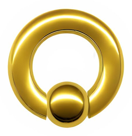 Generisch XL XXL 3-8mm Klemmkugel-Ring Klemmring DICK GROSS CHIRURGEN-STAHL 316L EDELSTAHL Nase Ohr Intim Brust BCR Piercing Segmentring (8mm x 16mm x 10mm, Gold Gelbgold golden)