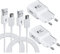 2-Pack Adaptives Schnell Ladegerät mit USB Typ C Ladekabel für Samsung Galaxy S8 S9 S10 Plus S8+ S9+ S10e S20 S21 FE A52 A51 A40 A42 5G A34 A15 A14 Handy Schnellladekabel Schnellladegerät Netzteil
