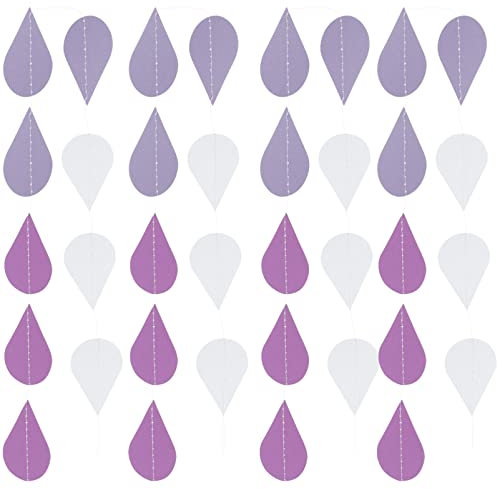 HOMSFOU 4 Saiten Regentropfen-Latte-Ornament Parteibanner Papier Flaggen Mit Regentropfen Regentropfen-flaggen-girlanden Banner Mit Regentropfen Baby Perlenpapier Hängendes Papier