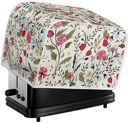 Kuiaobaty Ditsy Floral Toaster Cover 2 Slice, Countryside Flowers Kitchen Accessories Toaster Cover, Dust Fingerprint Protection