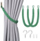 Pretty Jolly Vorhang Raffhalter aus natürlichem Baumwollseil, eleganter, dekorativer Vorhang-Raffhalter im Boho-Stil, weiche, handgewebte Seil-Vorhanghalter für Zuhause und Büro, Grün, 2 Stück