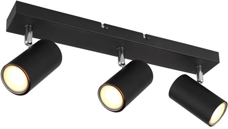 GLOBO Deckenleuchte - Schwarz matt - Metall - 3-flammig - B 45 cm