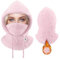 Qunature Cagoule Polaire Hiver Balaclava Thermique Coupe-Vent Capuche Épais Chaud Cordon Réglable Ski Vélo Moto Snowboard Trottinette Cache Col Visage Femme Homme M Rose