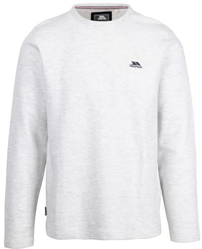 Trespass Men's Sweater Calverley - Textured Marl Knitted Sweatshirt for Men, Men's Crew Neck Jumper with Cover Stitch Detail, Cotton Blend Sweater for Men