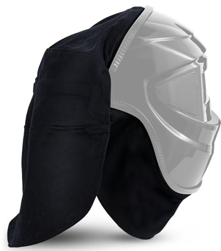Jecery 2 Pcs Welding Helmet Cover & Helmet Bib, Classic Black