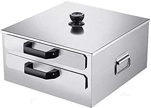 Machine à Rouler Les Nouilles de Riz, cuiseur Vapeur à 2 Couches en Acier Inoxydable avec 3 tiroirs, Machine à Cuire Les Aliments Chinois pour Petits Pains, raviolis, Riz, Argent