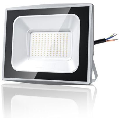 HOOLED Projecteur Led extérieur 100 W 9000 lm 120 degrés Blanche Naturelle 4000 K Spot led extérieur étanche IP65, SMD2835 Ra>80, Spot Led extérieur adapté pour les cours, jardins, garages