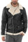 Giubbotto Montone Uomo Chiodo College Con Zip Giacca Imbottita Calda Aviatore Con Pelliccia Casual Vari Colori (IT, Testo, M, Regular, Regular, Nero4)