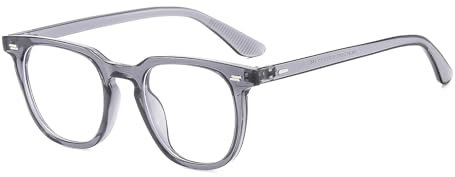 LJCZKA Blue Light Blocking Glasses Gaming Computer Glasses Women & Men Vintage Square Blue Light Glasses Anti Glare Headache Eyes Strain Glasses (ClearGreyClear)