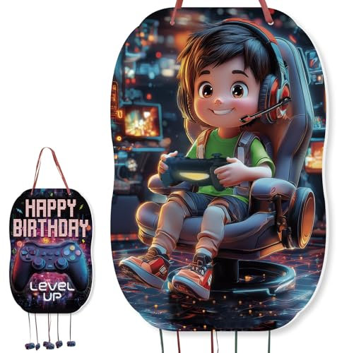 trookee Piñata zum Kindergeburtstag von Gamer, Dekoration für Kindergeburtstag, große Pinata zum Befüllen mit Leckereien und Geschenken für Jungen und Mädchen, Süßigkeiten, Süßigkeiten - Gamer Pinata