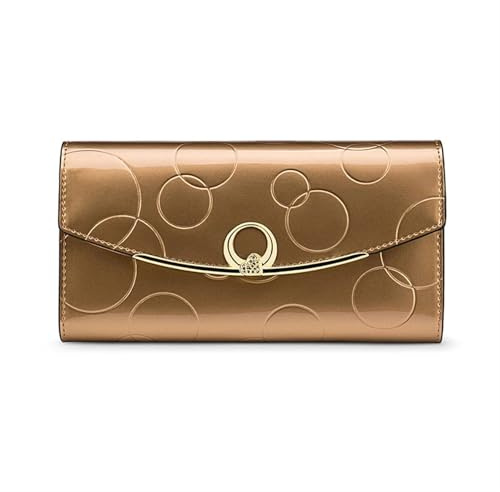 NihaoWXM Geldbeutel Damen Damen Geldbörsen Lange Geldbörse for Frauen mit Handytasche Ledergeldbörse(Gold)