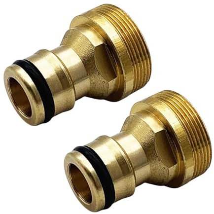Lot de 2 raccords de robinet universels pour mitigeur - Adaptateur de tuyau d'arrosage - Raccord rapide pour raccord de tuyau 1/2 et 3/4