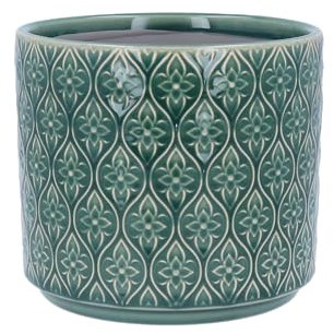 Gisela Graham Trellis Flower Design Plant Pot Cover (Green)