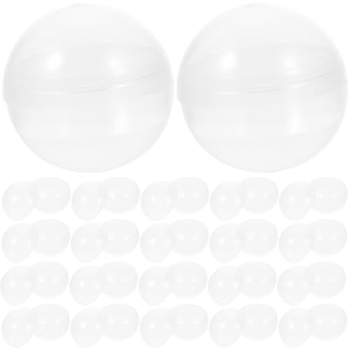 VANZACK 50 Transparente Kunststoff Kugeln 4.5Cm Zum BefüLlen Und Basteln Wiederverwendbare Runde FüLlbare BäLle FüR Partygeschenke Diy Und Kinderkrallenballspiel