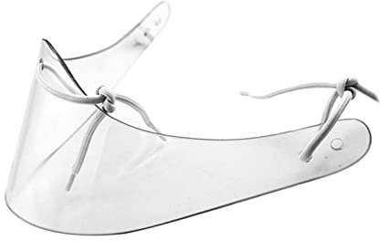 Casco da hockey su ghiaccio da portiere, protezione trasparente per collo e gola, per giovani e ragazzi