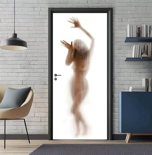 Door Stickers Murals Woman Sexy 3D Self Adhesive Door Decals for Interior Doors Waterproof Wall Decals Removable Poster Sticker Wallpaper for Bedroom Bathroom Home Decor 30.3X78.7/77X200cm -DS1892