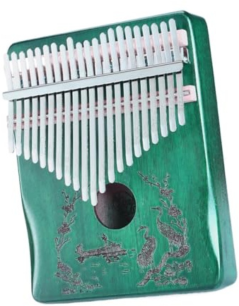 Kalimba Professionell Gestimmte Tragbare 21-Tasten-Daumen-Kalimba Für Anfänger Grün Braun(Green)