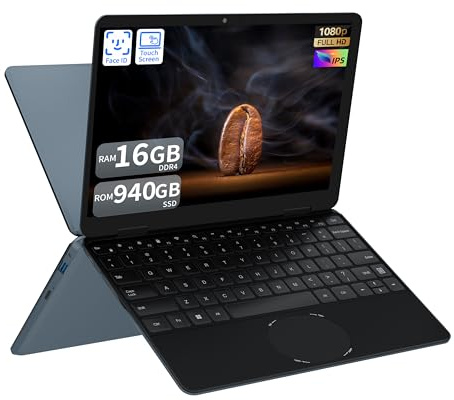 Notebook Convertibile 2 in 1 Touchscreen 11 FHD IPS 1920x1200, Processore N150 12ª Gen, 16GB RAM DDR4, SSD M.2 Veloce, Rotazione 360°, Design Ultra-Leggero per Studio e Lavoro (16GB RAM | 940GB SSD)