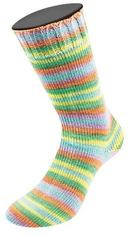 LANA GROSSA Meilenweit 6-fach 150 | 6-fädiger Sockenklassiker, waschmaschinenfest | Handstrickgarn 80% Schurwolle & 20% Polyamid | 150g Wolle zum Stricken & Häkeln | 390m GarnFB 9696