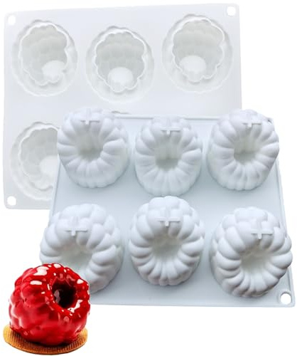 TAKONE Moule en silicone à 6 cavités Framboise 3D Moule à dessert flexible pour chocolat, mousse, gelée et glace Réutilisable et adapté à un usage alimentaire (framboise)
