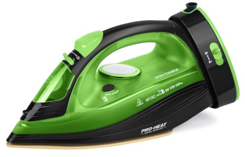 ZStarlite Ferro a vapore senza fili, 2400 W, ferro da stiro Powersteam, ultra ceramica, anticalcare e antigoccia, funzione acqua spray, vapore verticale, autopulente con serbatoio dell'acqua da 320 ml