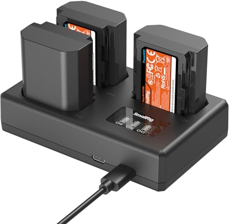 SMALLRIG NP-FZ100 Camera Battery Kit for Sony, Triple-Slot LCD Charger with 3-Pack 1940mAh Batteries, Full Decode for Sony A7V A7IV A7III A7C A6700 A6600 FX3 FX30 ZV-E1 ZV-E10II A9III A7RV - 6016