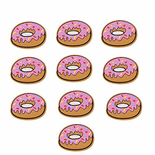 Yalulu 20pc Kleidung Patches Aufnäher Applikation Bügelbild Obst Donuts Patches für T-Shirt Jeans Kleidung Taschen