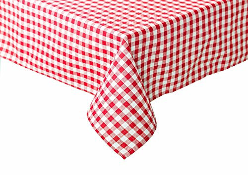 texpot Tischdecke Biertisch 90 x 260 cm rot-weiß kariert 10 mm Karo Baumwolle Landhaus Oktoberfest