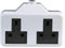 2 X Rubber Extension Lead Socket End Double Gang Socket 13Amp