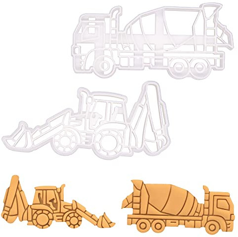 2er Set Baustelle Ausstechformen (Formen: Betonmischer und Bagger), 2 Teile, Bakerlogy