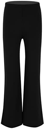 ranrann Kinder Jazz-Hose Tanzhose Latein Standard Hose Lange Glocken Hose Jungen Performance Party Tanzbekleidung Dancewear Schwarz 6-14 Jahre Schwarz 152/12 Jahre