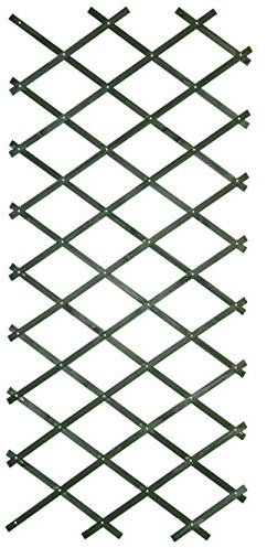 RUDDINGS WOOD 1.8m x 0.3m Green Riveted Garden Wall Trellis - Wooden Expanding Diamond Trellis Supports