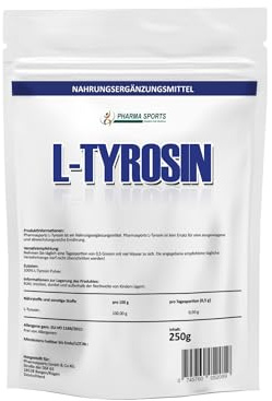 L-Tyrosin Pulver | 250g | 100% vegan | Aminosäure | Produktionsfrische Ware | Glutenfrei | Laktosefrei | OHNE Hilfs- u. Zusatzstoffe