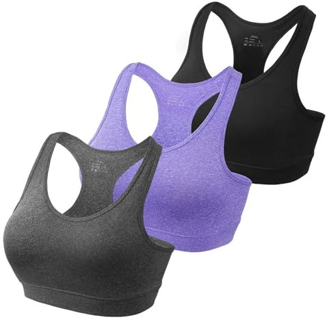 HBselect Sport BH Bustier Damen Bralette Nathloser mit Polstern Sportbekleidung Polyesterfaser ohne Bügel atmungsaktiv Joggen Yoga Jumping Fitness