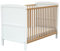 AT4 - BabyBett Holz 60x120 ESSENTIEL Weiß und lackierte Buche | 124 x 64 x 86,5 cm | Kinderbett | Bett umbaubar zum Juniorbett |Umbaubares Gitterbett