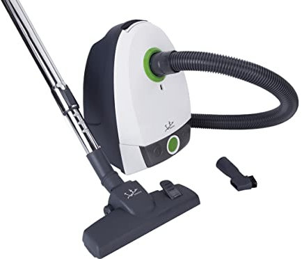 Jata AP915 Aspirador Trineo con Bolsa, 800 W, Filtro HEPA, Cepillo para Todo Tipo de Suelos, Radio acción 7 m, Manguera telescópica, Incluye Bolsas