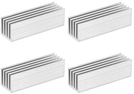 sourcing map 4St Kühlkörper Aluminum Elektronik Kühler für MOS IC Chip 50x15x15mm Silber