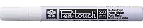 SAKURA Pen-Touch Medium Fluorescent Yellow Marker - Writes on Multiple Surfaces - Ideal for Industrial Use - 2 mm Line Width - Aluminium Barrel