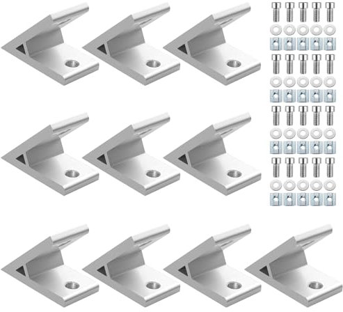 Eckwinkel Befestigungsmaterial Innenwinkel 45Grad 4040 Winkelverbinder Kamtop 10× Alu-Eckwinkel Profil-Eckverbinder Eckstreben (45 Grad Winkel) Aluminium Winkel Verbinder Aluprofil Zubehör