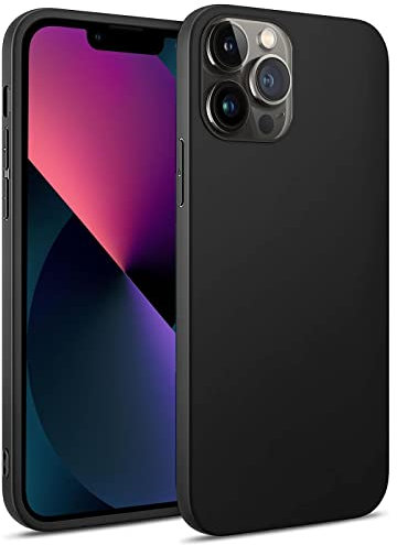 Verco Kompatibel mit iPhone 13 Pro Max Hülle, Matte Rückschale Schutzhülle für iPhone 13 Pro Max Case Silikon Handyhülle - Schwarz