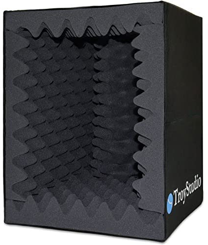 BXI Portable Vocal Booth, Large Foldable Microphone Isolation Shield, Music Recording Studio Sound Echo Absorbing Box, Desk & Stand Use Reflection Filter with Thickened Dense Acoustic Foam
