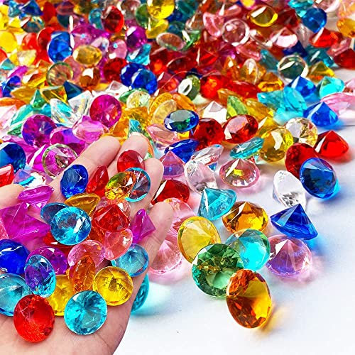 Dekosteine für Tischdeko ca. 285 Stücke 18mm, Dekosteine Bunt, Acryl Diamantkristalle, Hohe Transparenz, Glassteine Deko, für Streudeko Hochzeit Tischdeko