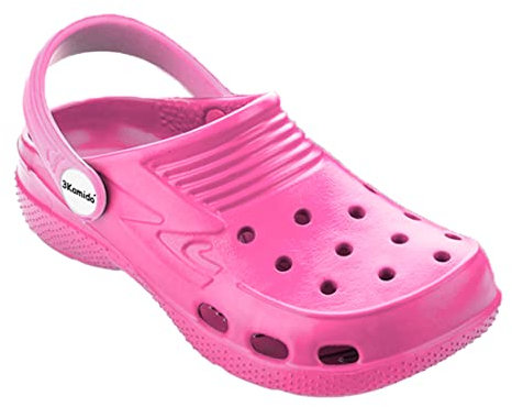3Kamido Croco Kids Beaux Sabots Enfants Chaussures de Jardin Tongs bac à Sable Camping garçons et Filles (Rose, 35)