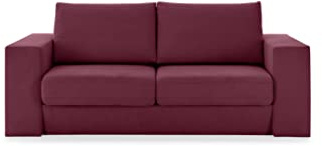 Looks by Wolfgang Joop Looks V-1 Designer Sofa mit Hockern, 2 Sitzer Couch, Funktionssofa, rot, Sitzbreite 160 cm