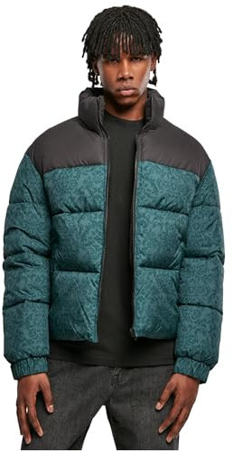 Urban Classics Herren AOP Retro Puffer Jacket L bottlegreen damast aop