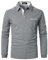 AIOIDI Polo Shirts for Men Adults Long Sleeves Casual Golf Shirt with Real Pocket,Grey 2,M