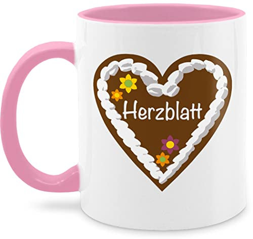 Tasse Tassen 325ml - Valentinstag & - Lebkuchenherz Herzblatt - Geschenk Freund Freundin Partner Partnerin Paar Pärchen Geschenkidee - 325 ml - Rosa - valentinstagstassen valentinstagsgeschenke